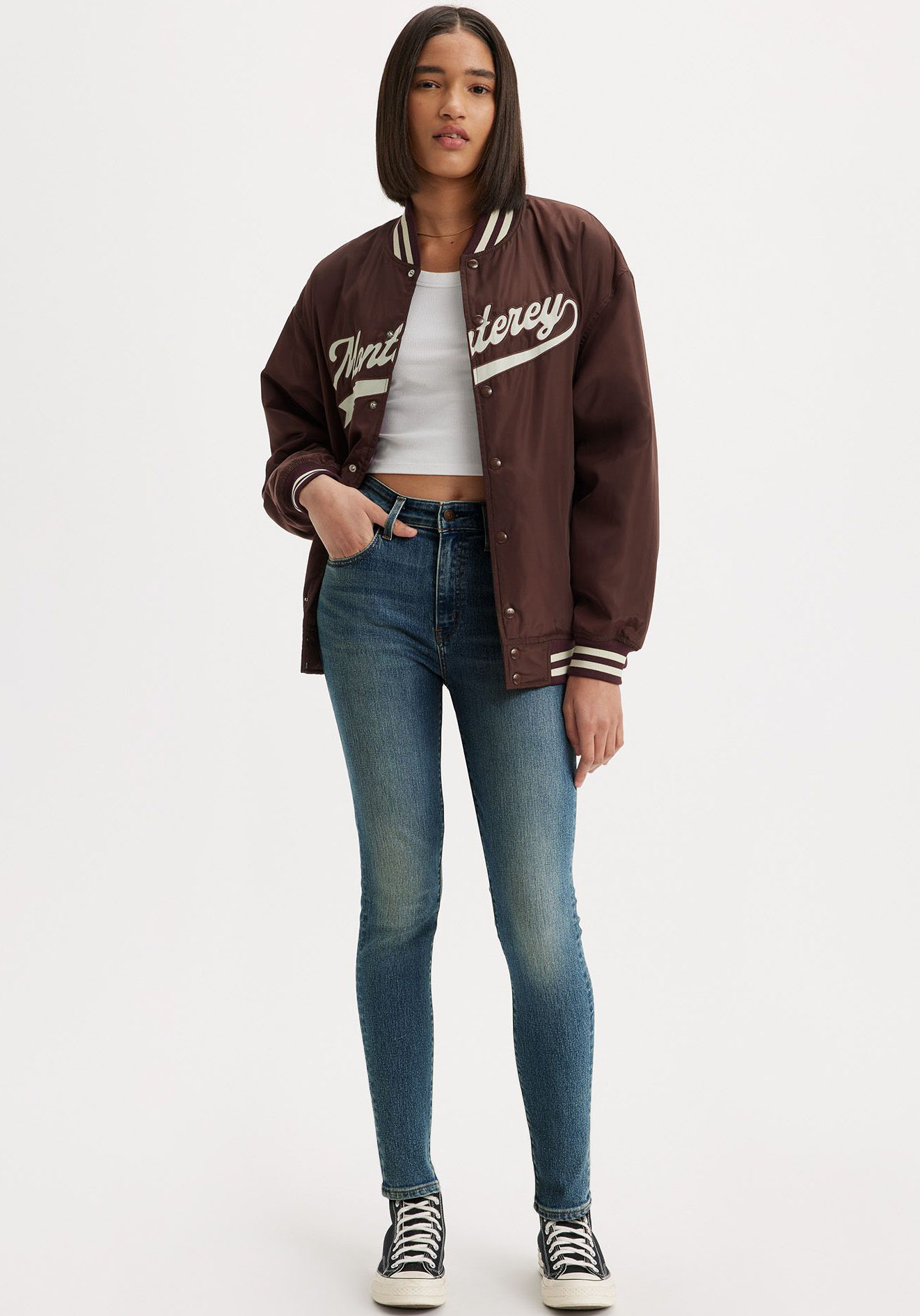 Skinny-fit-Jeans LEVI'S "721 HIGH RISE SKINNY", Damen, Gr. 27, Länge 28, blau (tore it up no dx t2), Denim/Jeans, Obermaterial: 60% Baumwolle, 23% Viskose, 16% Polyester, 1% Elasthan, skinny fit lang, Jeans, mit hohem Bund