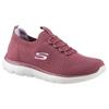 Slip-On Sneaker SKECHERS "SUMMITS", Damen, Gr. 43, lila (himbeere), Textil, sportlich, Schuhe, Freizeitschuh, Halbschuh, Slipper mit flexibler Traktionslaufsohle