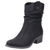 Westernstiefelette RIEKER, Damen, Gr. 38, schwarz, Lederimitat, modisch, Schuhe, Cowboyboots, slouchy Schaft, Blockabsatz, mit Innen-Reißverschluss
