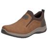 Slipper RIEKER, Herren, Gr. 45, braun (braun, schwarz), Lederimitat, Textil, sportlich, Schuhe, Schlupfschuh, Halbschuh, Freizeitschuh mit gepolstertem Schaftrand