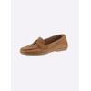 Mokassin HEINE, Damen, Gr. 39, braun (cognac), Leder, Rindsleder, Nubukleder, modisch, Schuhe