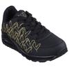 Sneaker SKECHERS "UNO-GOLDEN HEART", Damen, Gr. 38, gold (schwarz, goldfarben), Lederimitat, kontrastfarbene Details, modisch, Schuhe Sneaker, Freizeitschuh, Schnürschuh mit goldfarbenen Mylar-Stickereien