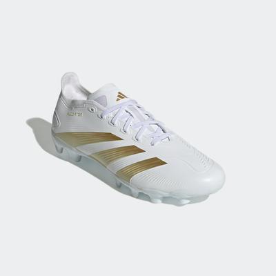 Fußballschuh ADIDAS PERFORMANCE "PREDATOR LEAGUE MG" Gr. 44, weiß (cloud white / gold metallic sandy beige met) Schuhe