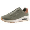 Sneaker SKECHERS "UNO-SUITED ON AIR", Herren, Gr. 44, grün (olivgrün), Lederimitat, Veloursleder, sportlich, Schuhe, Freizeitschuh, Halbschuh, Schnürschuh mit modischer Keilsohle