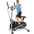 Cross Trainer, 2 in 1 Elliptical Cross Trainers with LCD Monitor, Upgraded Adjustable Resistance, Max Weight 265LBS, Cross Trainer Exercise Machine for Home Gym, Sliver