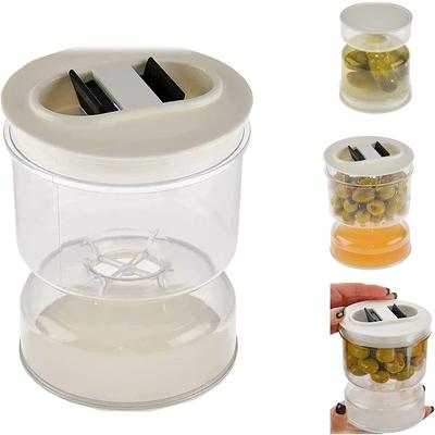 Hourglass Draining Jar Juice Separator Pickle and Olive Container