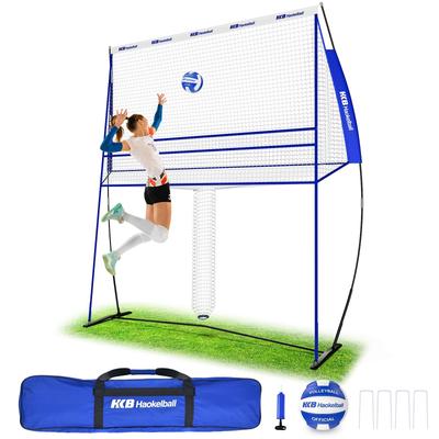 Volleyball Training Net System Portable Volleyball Training Equipment, Volleyball Practice Net Station with Volleyball, Pump