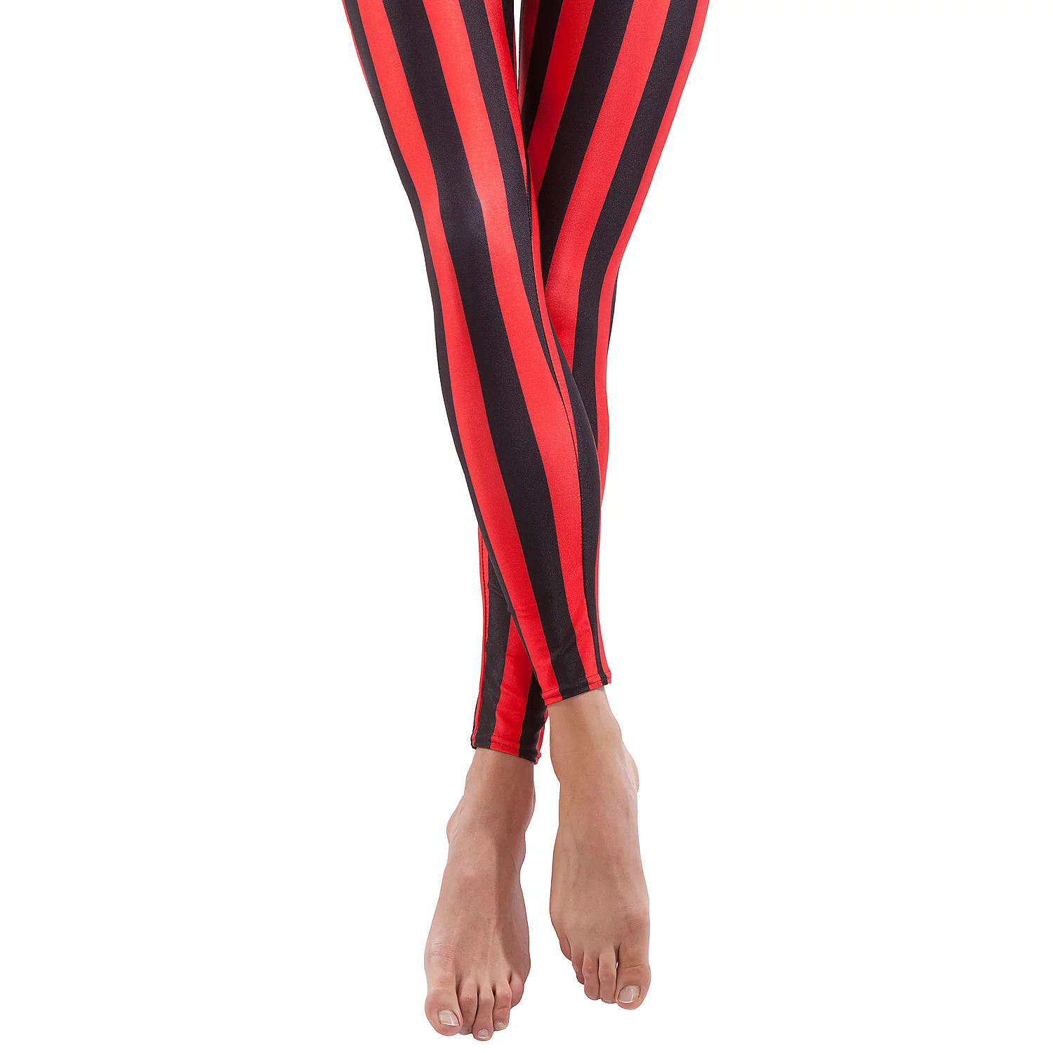 Leggings Streifen, rot/schwarz Image