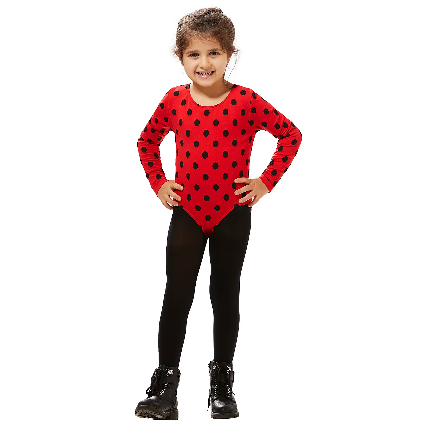 Kinder-Langarmbody Marienkäfer, rot/schwarz Image