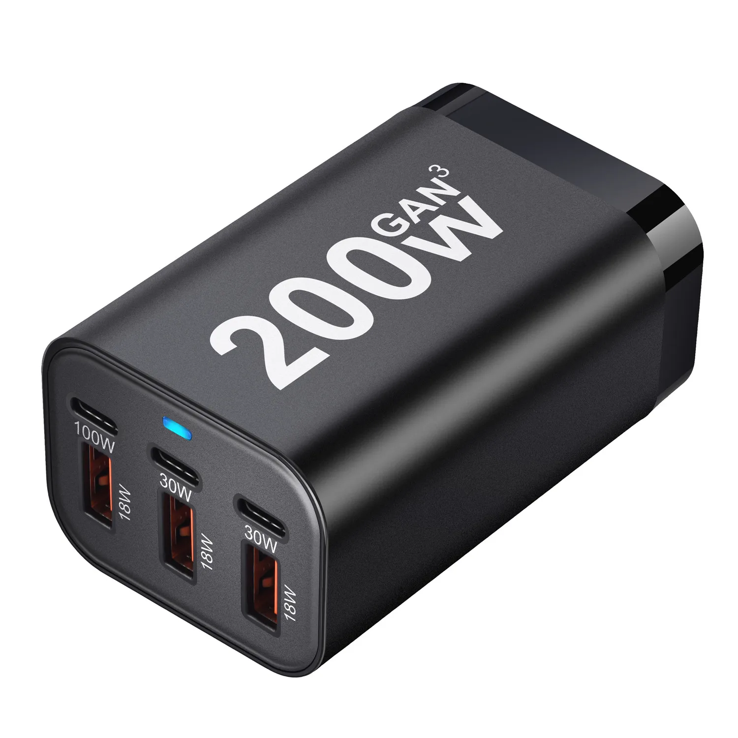Caricatore rapido GaN da 200 W 6 porte 4.0 3.0 Tipo C PD Caricatore USB Caricatore rapido portatile QC4.0 3.0 per laptop Samsung IPhone15 14 13