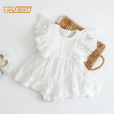 Sweet Infant Baby Girls Embroider Clothes Summer Toddler Baby Rompers Children Baby Girls Sleeveless