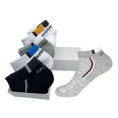 New 5 pairs Men Socks Mesh Breathable Short Casual Socks Summer Cotton Sports Socks Ankle Socks Set Meias big plus size 45 46 47