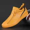 2024 neue Herbst Herren trend ige Sportschuhe Leder weiche Sohle High Top Herren schuhe Ein-Schritt-Reiß verschluss Lederschuhe Größe 38-44