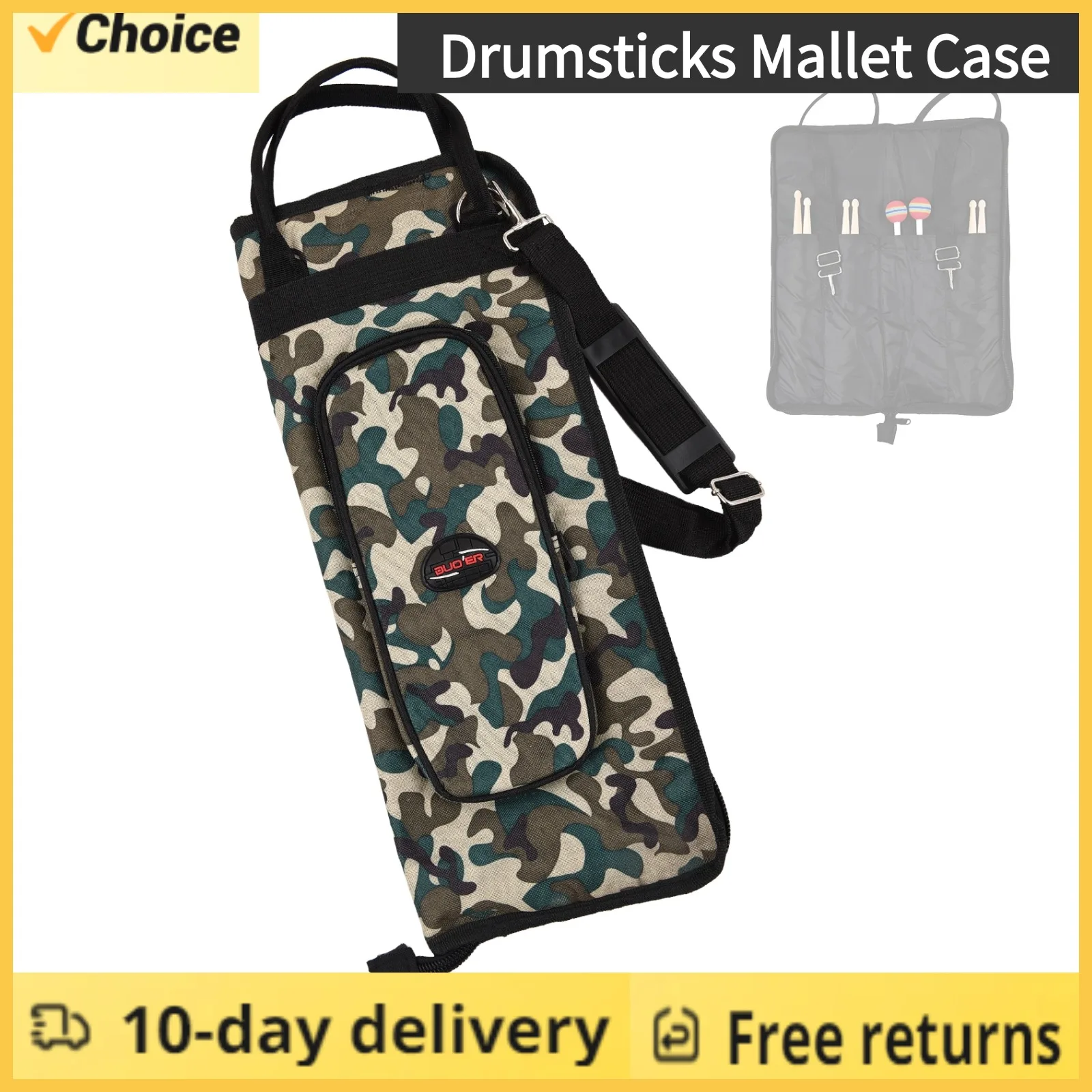 Drum Stick Bag Drumsticks Mallet Case Oxford Stoff mit Cross body Schulter gurt Verschleiß fester tragbarer Drum Stick Halter Image