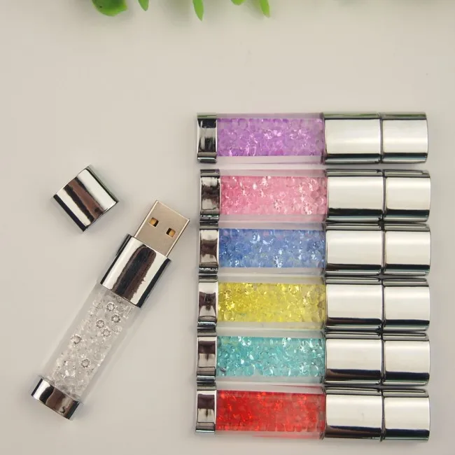 Kreativer Crystal&LED-Licht-Stick 2.0 USB-Flash-Stick 128 MB 4 GB 8 GB Memory Stick 16 GB 32 GB Hochzeitsgeschenk 128 GB Speicherkarte Image