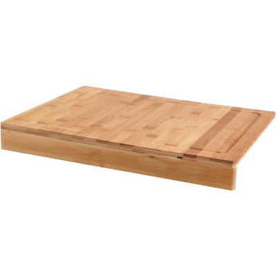 Spetebo - Bambus Schneidebrett mit Anschlagkante - 43 x 33 cm - Holz Küchenbrett mit Saftrille Image