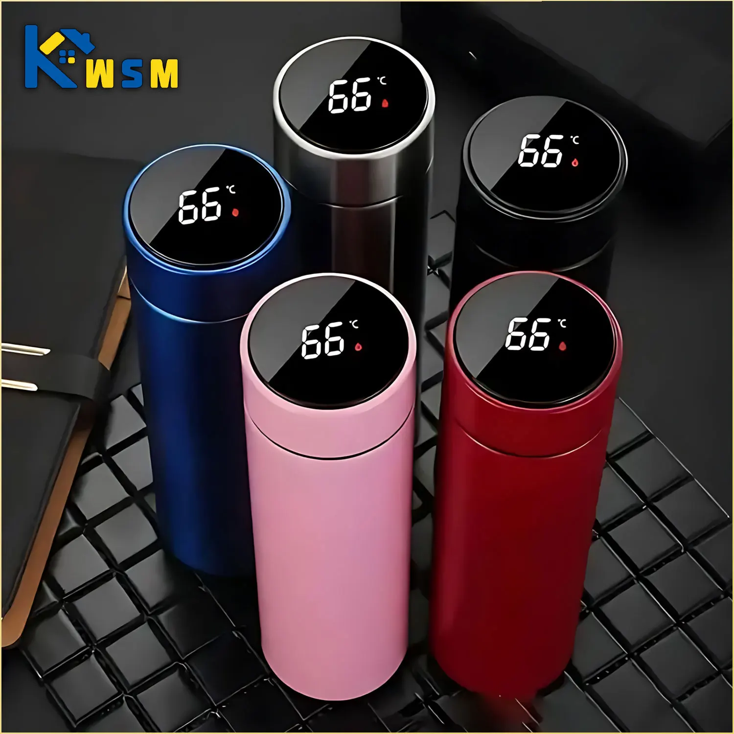 500 ml Temperaturanzeige Thermoskanne Tasse Edelstahl geteilte Thermosflasche Outdoor Vakuumisolierte Tasse Vatertagsgeschenk Image
