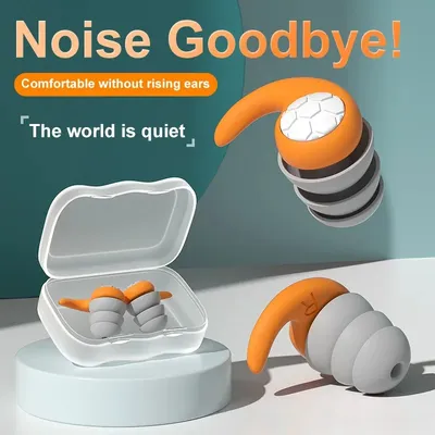 Anti-Noise-Ohr stöpsel Dreischicht-Silikon-Ohren schutz geräuschfilter Schlaf-Schwimm-Abbruch-Geräusch-Wasserdichte Mute-Ohr stöpsel-Box Image