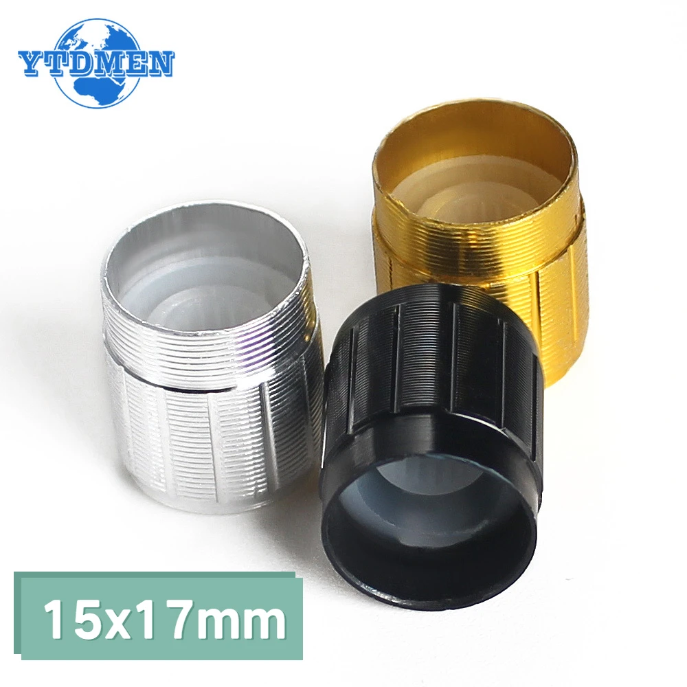 5/10/15PCS 15x17MM Aluminiumlegierung Potentiometer Knopfkappe Gold Silber Schwarz Knopf, für Drehschalter Lautstärkeregler WH148 Image