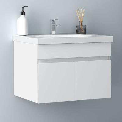 Duschparadies-de - 60 cm Waschtisch mit Unterschrank Badmöbel Set mit Waschbecken Keramik dick Image