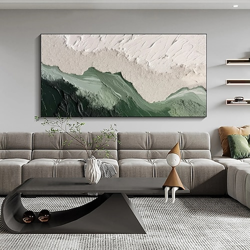 beige braun 3D Malerei handgemachte braun Wabi Sabi Kunstwerk Ölgemälde handgemalt strukturierte Ölgemälde beige Ölgemälde braun abstrakte Leinwand Kunst moderne horizontale Dekor Kunst Image