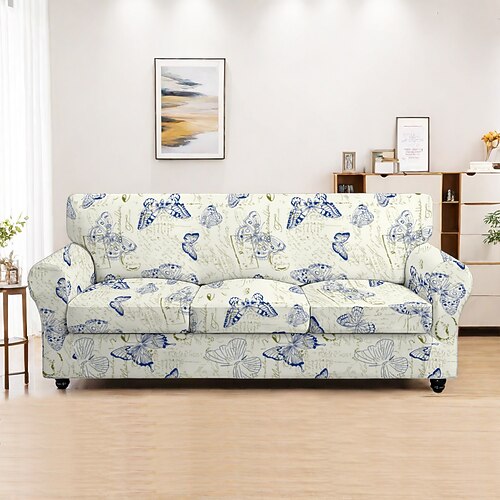 Sofabezug Pflanzen Garngefärbte Polyester-Schonbezüge - elegantes botanisches Muster - weicher und strapazierfähiger garngefärbter Polyester - schützt und revitalisiert Ihr Sofa Image
