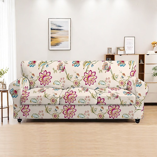 Sofabezug Pflanzen Garngefärbte Polyester-Schonbezüge - elegantes botanisches Muster - weicher und strapazierfähiger garngefärbter Polyester - schützt und revitalisiert Ihr Sofa Image