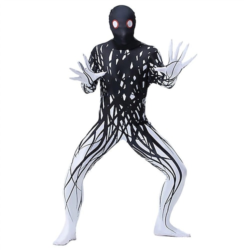 Karnevalskostüm Ganzkörperanzug 2026 Totenkopf Zalgo-Monster Karneval Cosplay Kostüm Bodysuits Cosplay Kinder Erwachsene Herren Jungen Karneval Maskerade Party Halloween Leistung Einfaches Image