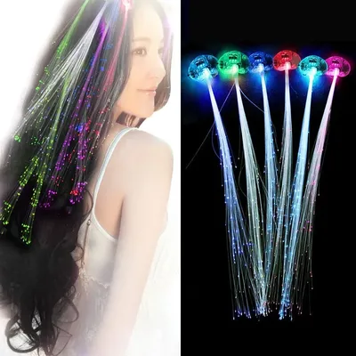 Hair Light Christmas Decorations LED Headband Party Hairlights Halloween Glowing Braid Clip Neon