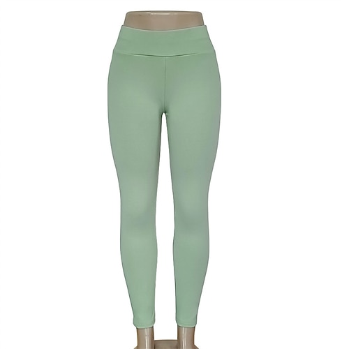 Per donna Pantaloni da yoga Leggings da yoga Fascia Elastica Vita Alta Pilates Allenamento in Palestra Allenamento Collant Tinta unica Nero Rosa Blu marino Gli sport Abbigliamento sportivo