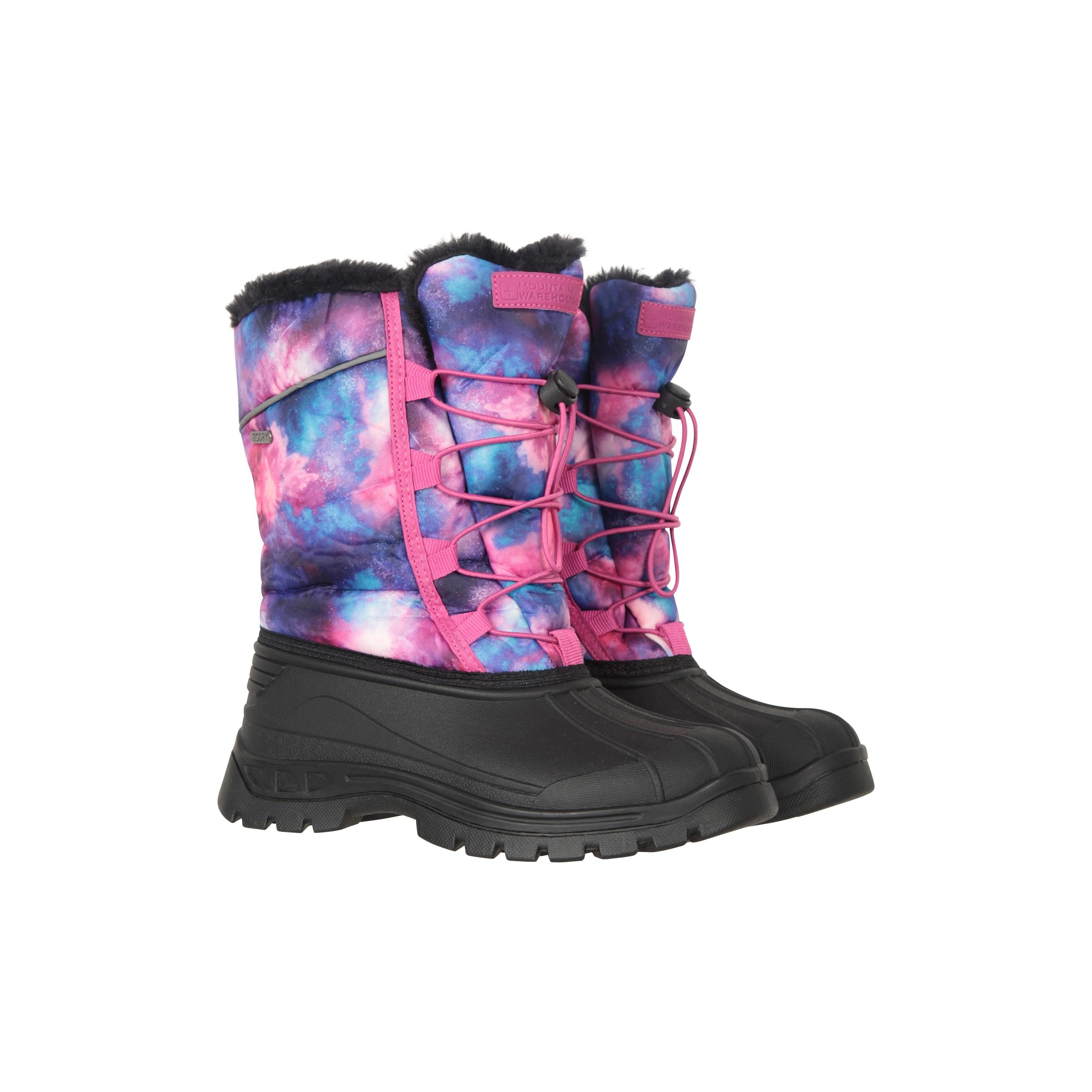 Mountain Warehouse - Kinder Schneestiefel "Whistler Adaptive", Sternemuster (Dunkel-Lila) Image