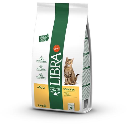 Sparpaket: 2x1,5kg Libra Cat Adult Huhn Katzenfutter trocken