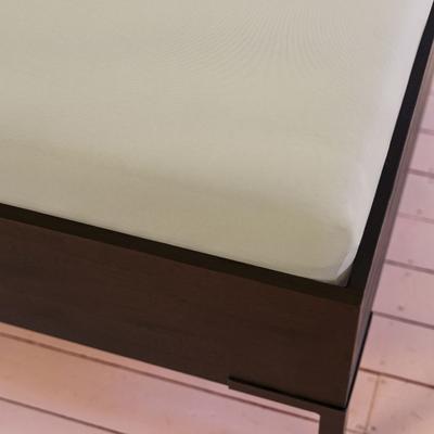 Spannbettlaken KAYORI "Saiko", beige (sand), B:160cm L:220cm, Jersey-Elasthan, Obermaterial: 97% Baumwolle, 3% Elasthan (LYCRA), Laken, Bio-Baumwolle Image