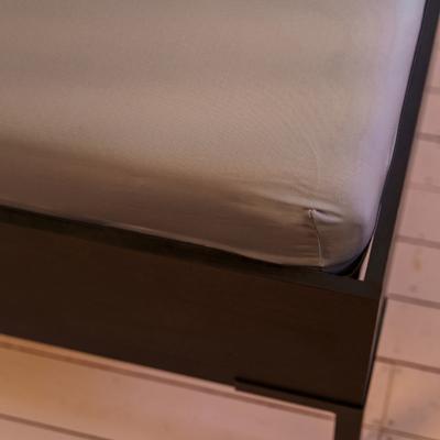 Spannbettlaken KAYORI "Saiko", grau (taupe), B:200cm L:220cm, Jersey-Elasthan, Obermaterial: 97% Baumwolle, 3% Elasthan (LYCRA), Laken, Bio-Baumwolle Image