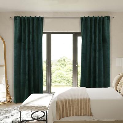 Wide Width Seren Room Darkening Dual Header Curtain Panel by Thermalogic in Green (Size 50