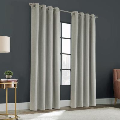 Wide Width Zoey Room Darkening Grommet Curtain Panel by Thermalogic in Grey (Size 52