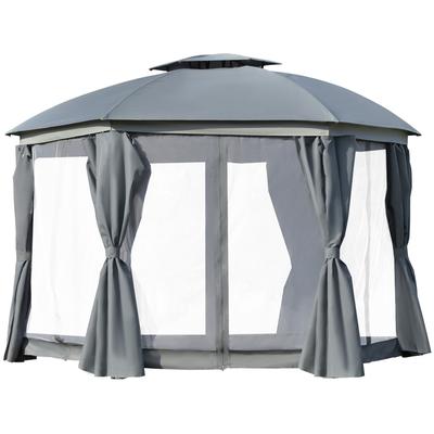 Patio Dome Gazebo Canopy Shelter with Double Roof