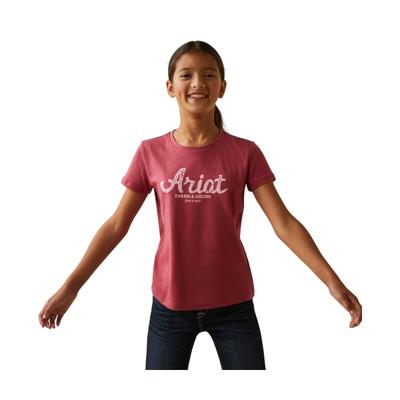 Ariat Durable Goods Short-Sleeve T-Shirt for Girls - Earth Red - XS