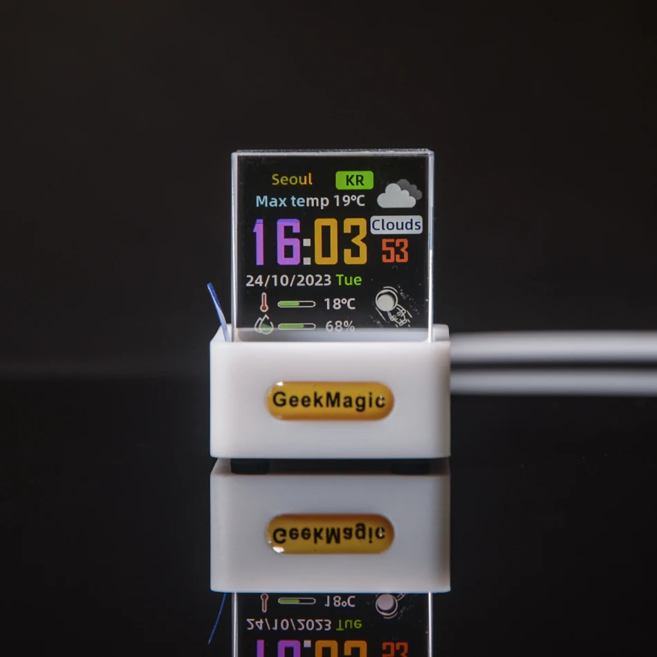 Geek magic Geschenk Kristall holo graphische Desktop-Dekoration Smart Weather Station Digitaluhr mit GIF-Animationen Image