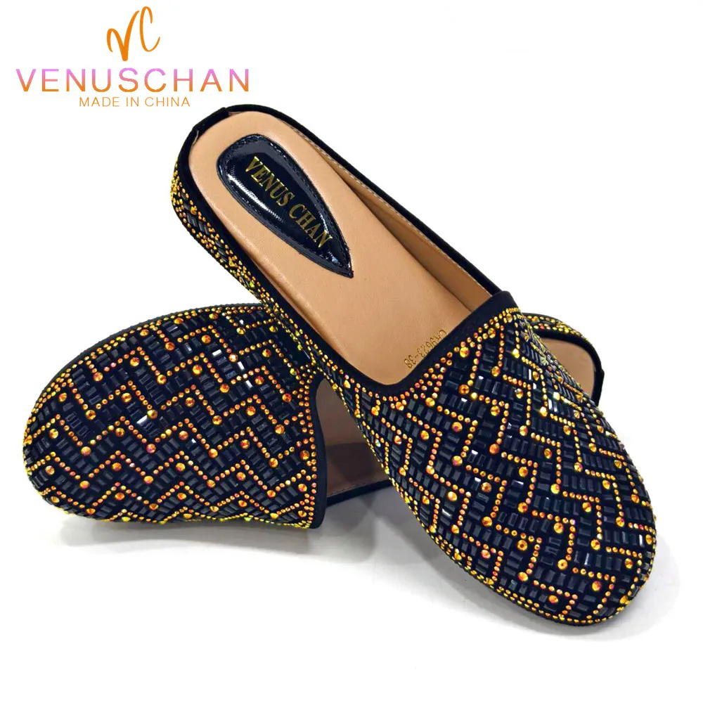 Venus Chan Schuhe Frau flach Full Drill Design elegante Party Hausschuhe rutsch feste bequeme und lässige Hochzeit halbe Schuhe