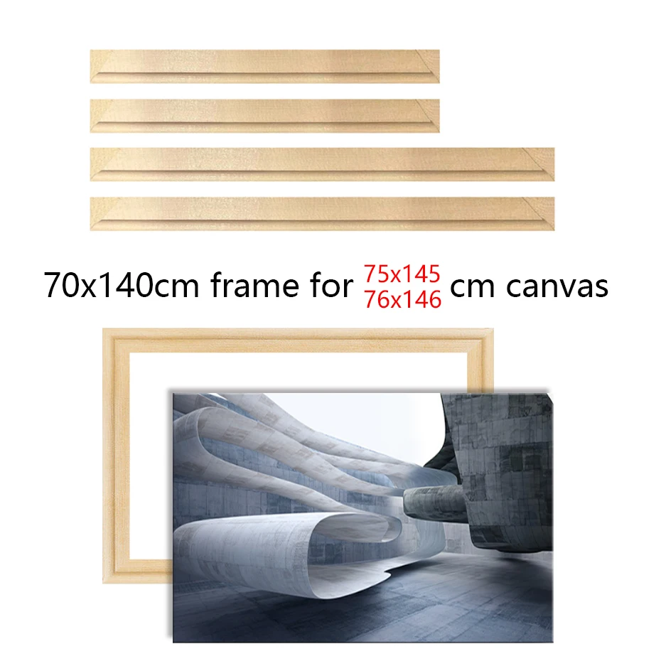 70 x 140 cm Holzrahmen für 76 x 146 cm Bilderrahmen für Wandleinwandrahmen, Diamantmalerei, großes Bild, Poster, Wandrahmen Image