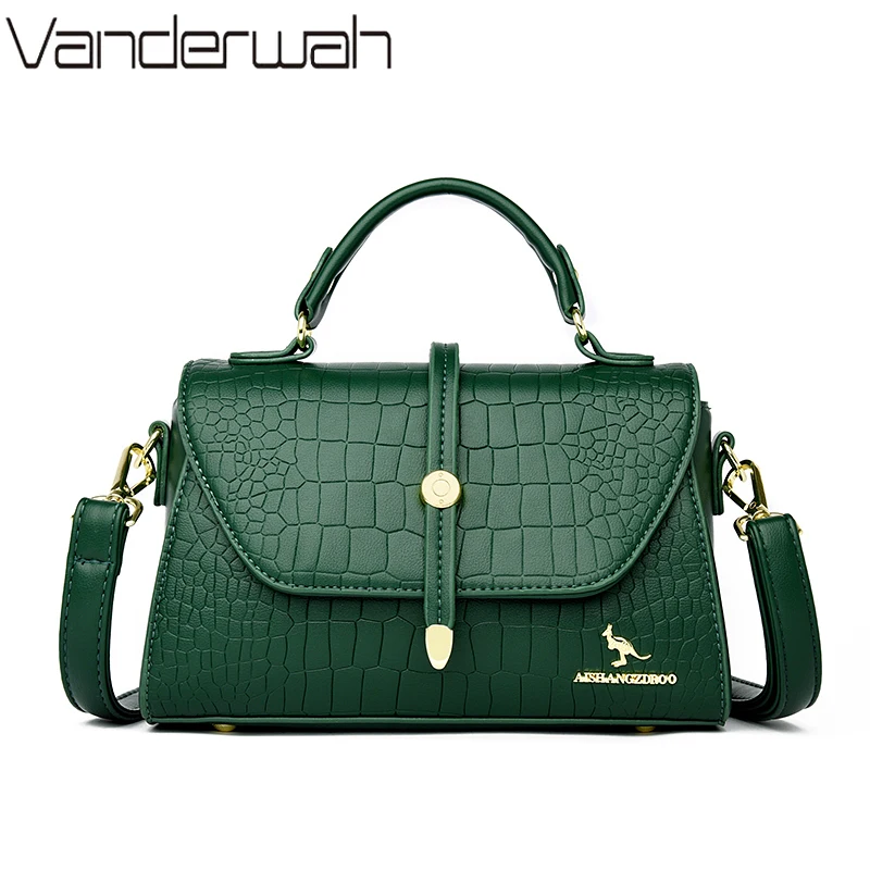 Sacs à bandoulière en cuir de Crocodile pour femmes, sacoche de luxe de styliste, sacs à main et bourses pour dames, 2024