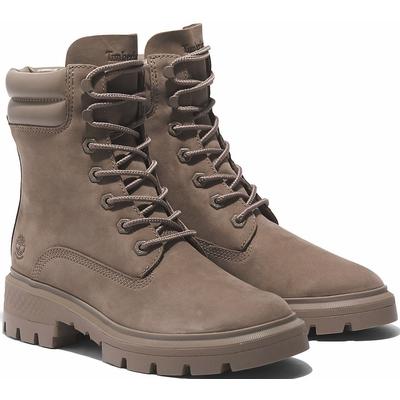 Winterstiefel TIMBERLAND "CORTINA VALLEY MID LACE UP WATERPROOF BOOT", Gr. 36, beige, Leder, sportlich, Schuhe, Wintersc