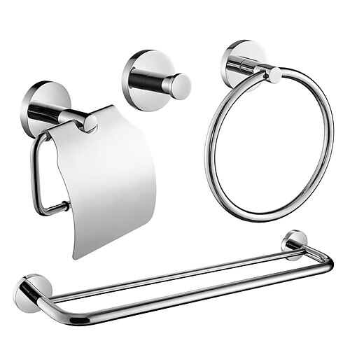 Badzubehör Handtuchring/Toilettenpapierhalter/Bademantelhaken/Seifenschale und Handtuchhalter Edelstahl Wandmontage silber Image