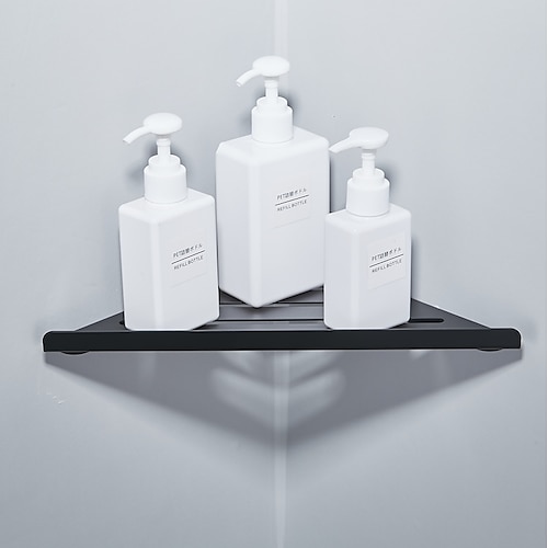 Multifunktions-Dreieckregal für Badezimmer, Wandmontage, Edelstahl, 1 Packung Eckregal für Bad, WC und Küche Image
