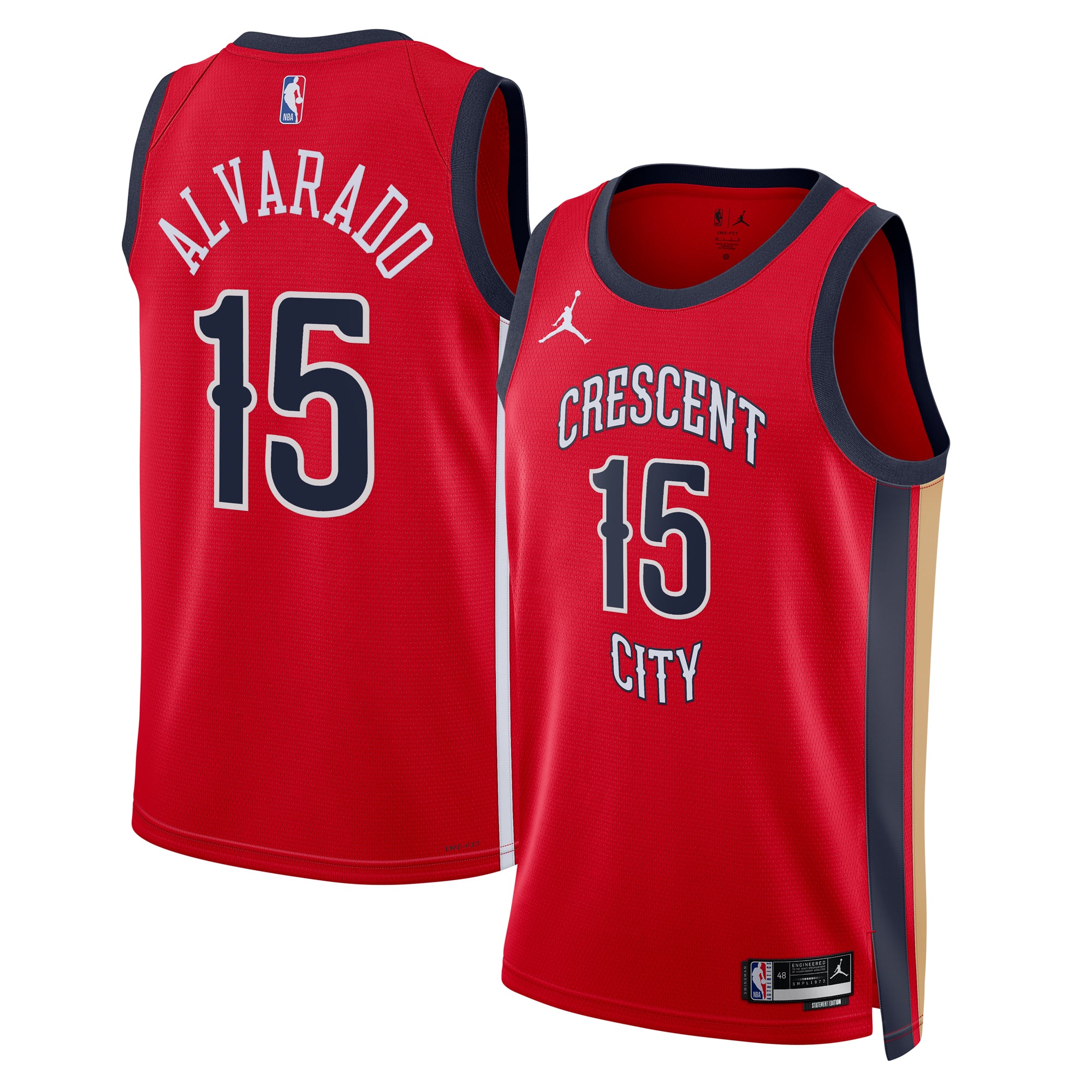 New Orleans Pelicans Jordan Brand Statement Edition Maillot Swingman - Rouge - Jose Alvarado - Unisexe - Homme Taille: 2XL
