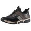 Slip-On Sneaker RIEKER, Damen, Gr. 42, braun (schwarz, braun), Lederimitat, Textil, sportlich, Schuhe, Schlupfschuh, Freizeitschuh, Halbschuh mit Schnellverschluus
