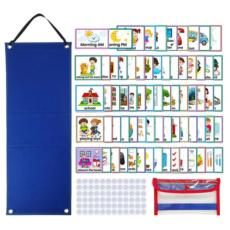 Nuovi 70 pezzi Programma visivo giornaliero per bambini Grafico dei lavori domestici Programma settimanale Bambini Piccoli Ragazzi Ragazze Carte di routine per l'aula