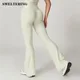 Belly Pants For Women Fitness Sport Bell Bottomed Leggings High Waist Elastic Yoga Leggings Gym Jogging Quick Dry Push Up Tights