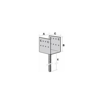 Stützenfuß PPD 140 x 90 x 126 x 5 mm Stahl stückverzinkt zum Einbetonieren Loch-Ø 5,0 + 13,5 mm 250 Image